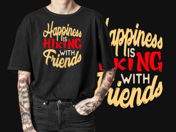 Happiness is Hiking: Graphics for T-Shirt Designs