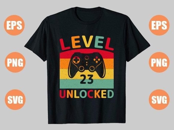 Level 23 Unlocked: Gaming Graphics for T-Shirt Designs