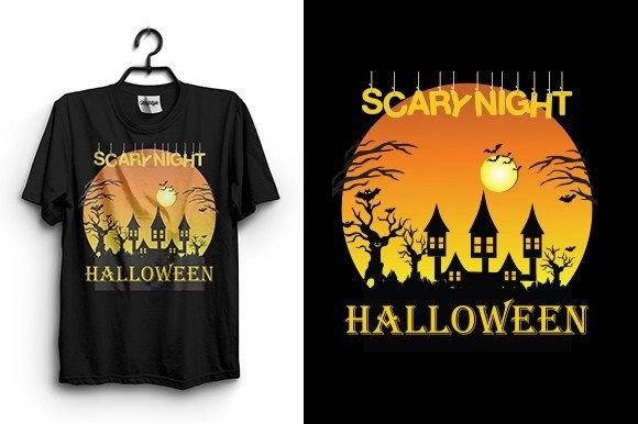 Scary Night Halloween Graphics & T-Shirt Designs
