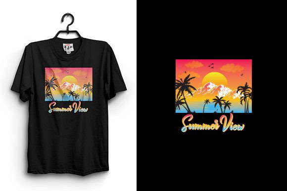 Summer View T Shirt Design: Graphics for T-Shirt Designs